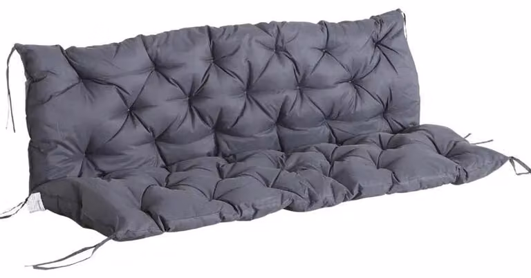 Cuscino per panca da giardino | Colore: Grigio scuro | Dimensioni: 150x98x8 cm