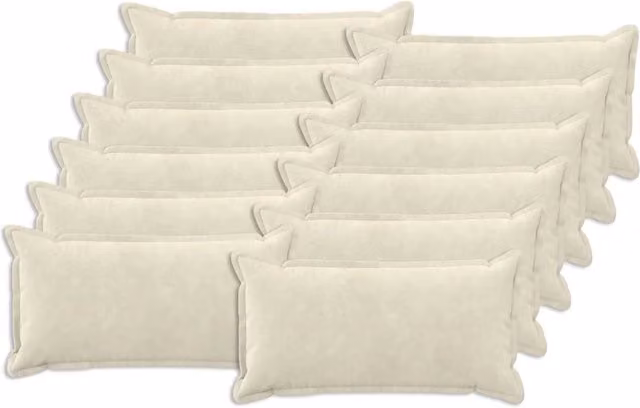 Cuscino con cuscino HOUTEN 12 pz Crema Fleece in microfibra 934029