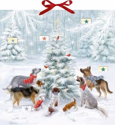 Calendario dell'Avvento a tema Zettel: Natale con quattro zampe