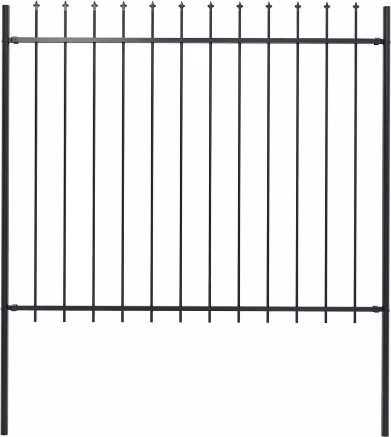 Recinzione da Giardino Woerden con Punta a Lancia in Acciaio 181x150 cm Nero