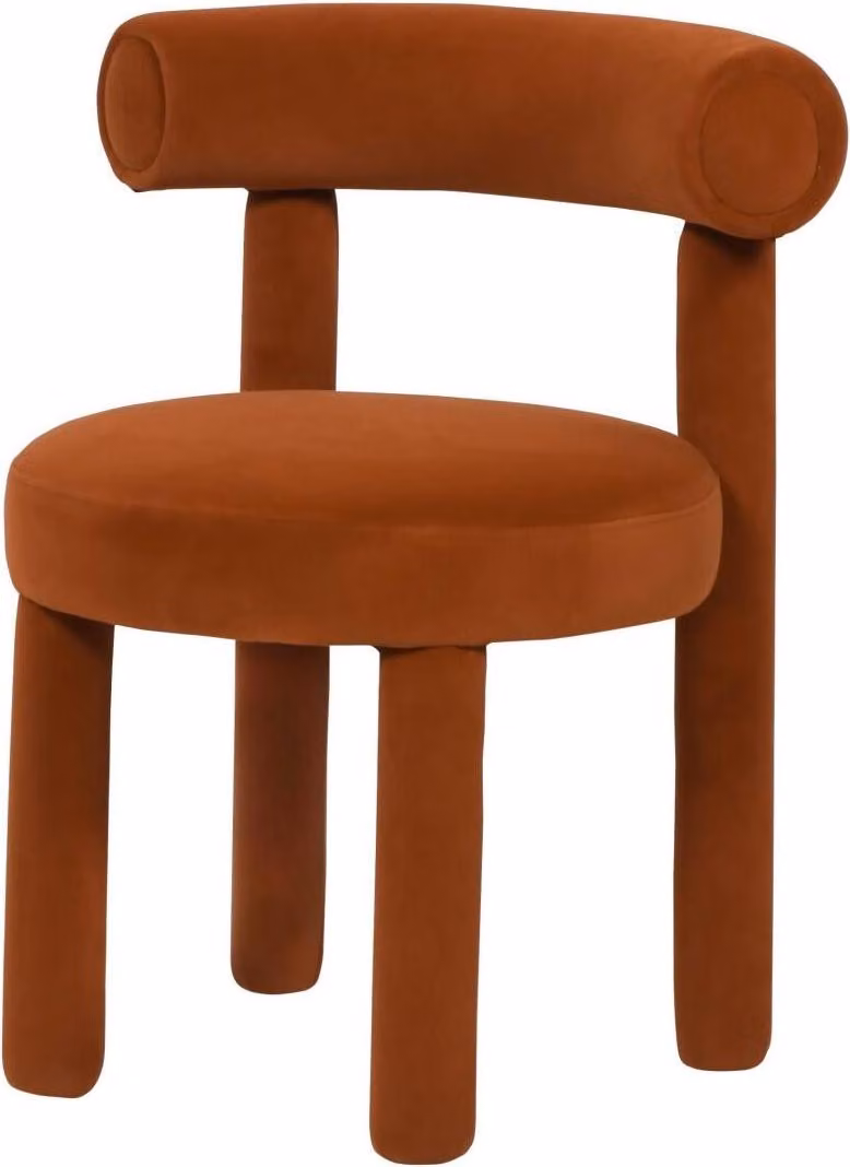 FURNLUX Sedia da pranzo Leith Arancione Rosso 62cm / Colore principale: Arancione / Dimensioni: 62 x 80 x 58 cm