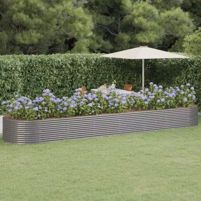 Letto rialzato da giardino Videx in acciaio verniciato a polvere grigio L: 584 cm, P: 140 cm, H: 68 cm