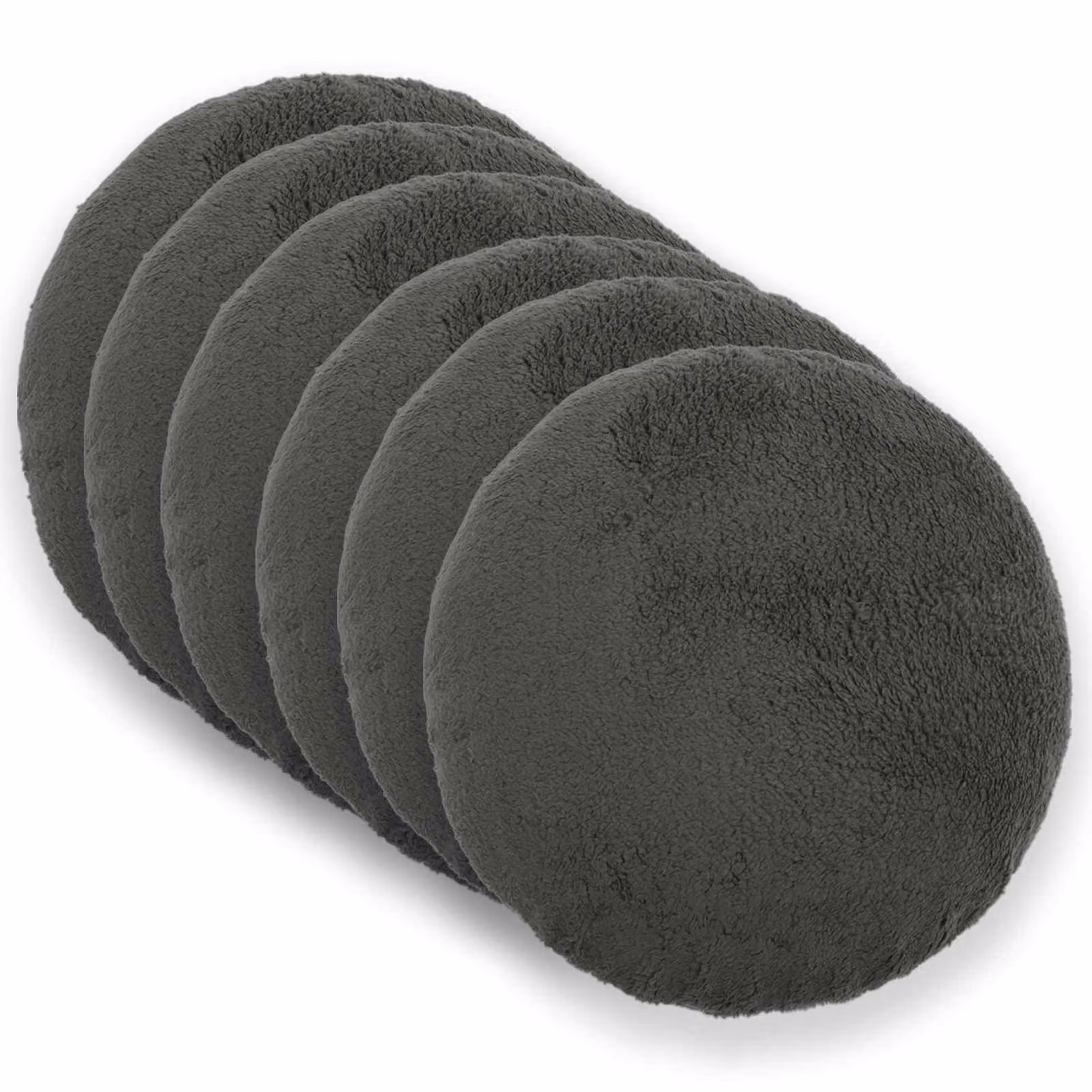 vidaXL Federa 6 pcs HEERLEN Grigio Scuro Ø 60 cm Bouclé