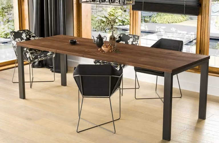 Tavolo da pranzo Endo-Moebel Garant 130cm - 220cm tavolo da cucina allungabile in metallo con struttura in metallo (rovere Stirling)