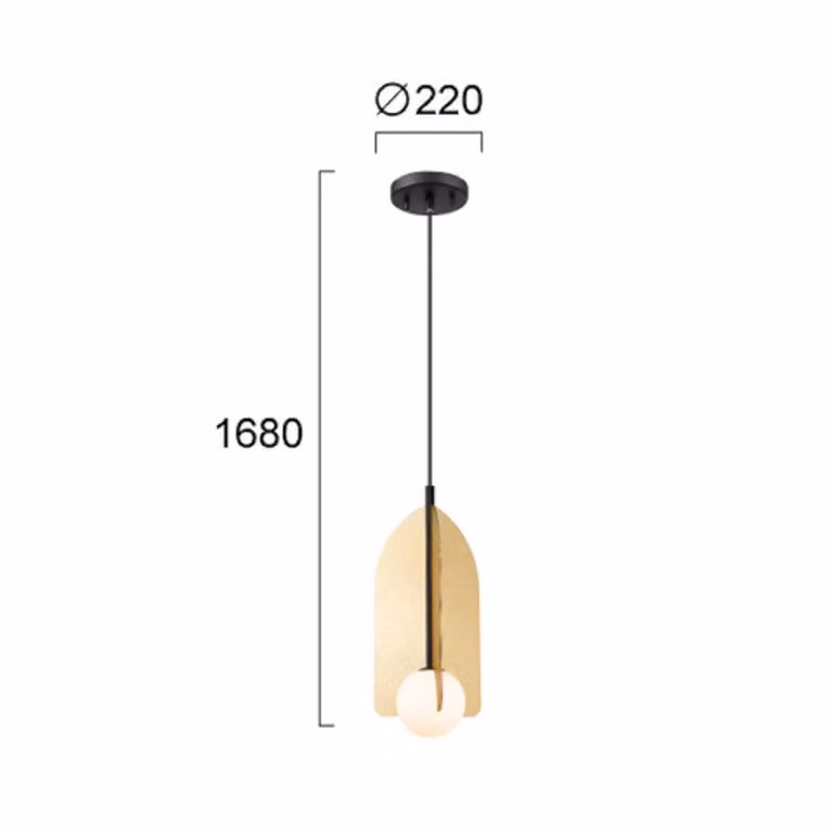 Viokef Lampada a sospensione Fedora, dimmerabile, Ottone / Oro, Soggiorno / Sala da pranzo, Metallo, Lampada a sospensione