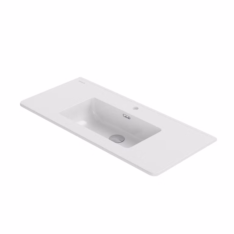VIGOUR Clivia lavabo d'arredo con troppopieno e foro per rubinetto 101x46cm, bianco