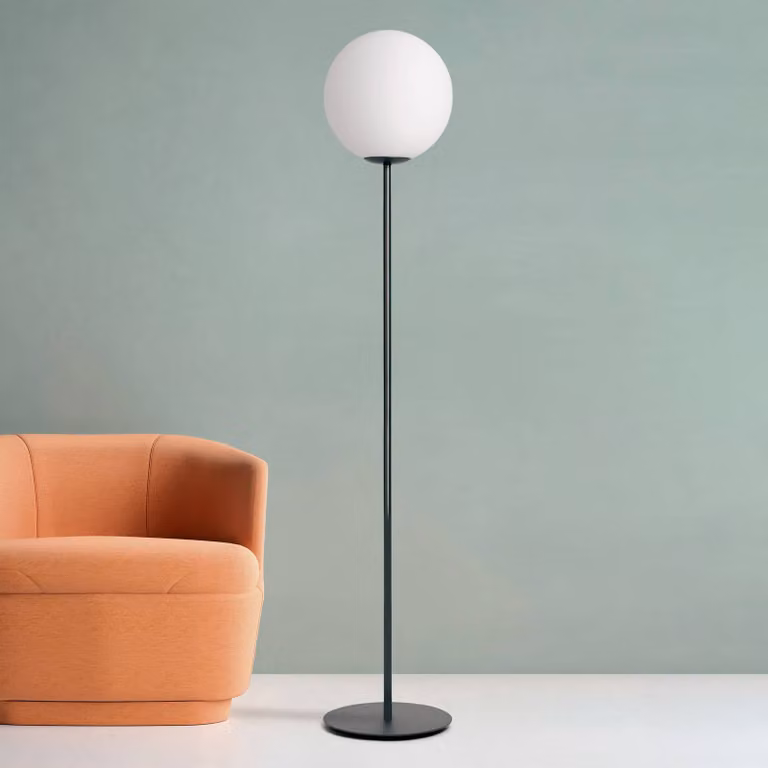 Sforzin Lampada da terra Jugen, dimmerabile, Nero, Soggiorno / Sala da pranzo, Metallo, Design, Lampada da terra