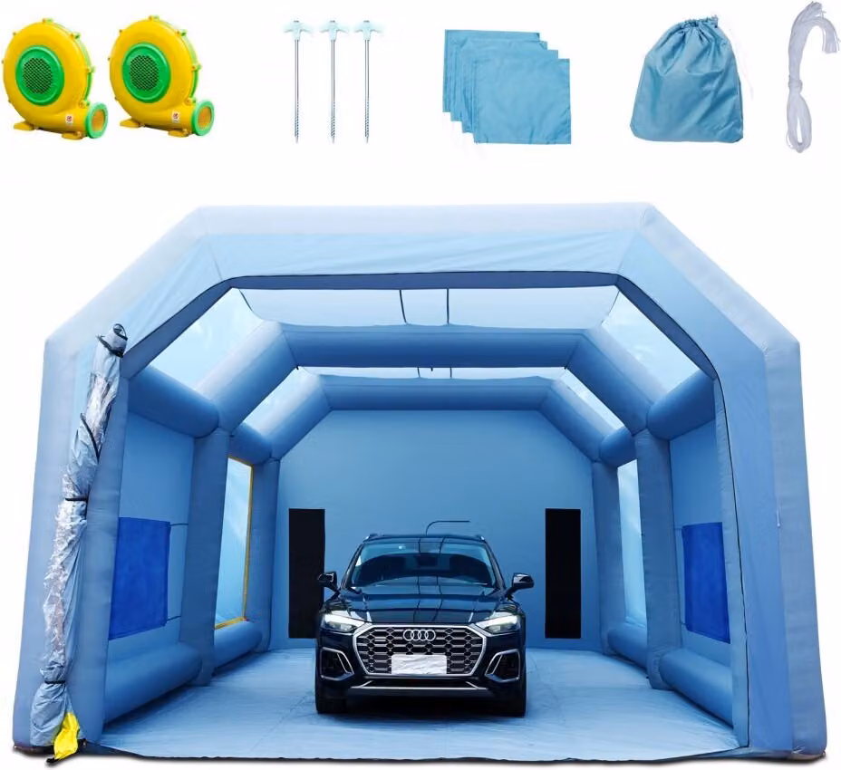 Tenda portatile per verniciatura a spruzzo - Gonfiabile, tenda per verniciatura - 10x6x4m - Cabina di protezione per verniciatura a spruzzo - Attrezzo per cabina di verniciatura per progetti fai da te.