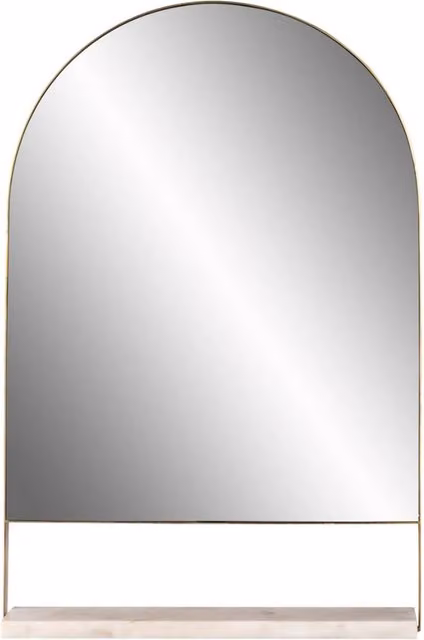 Specchio da parete Doha con ripiano in marmo bianco