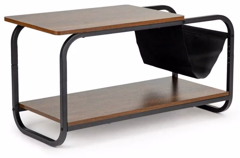 Tavolino da salotto in stile loft moderno a 2 ripiani ModernHome