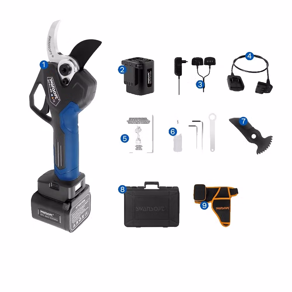 Potatore elettrico per rami, batteria al litio da 252V, potatore professionale per siepi, colore blu