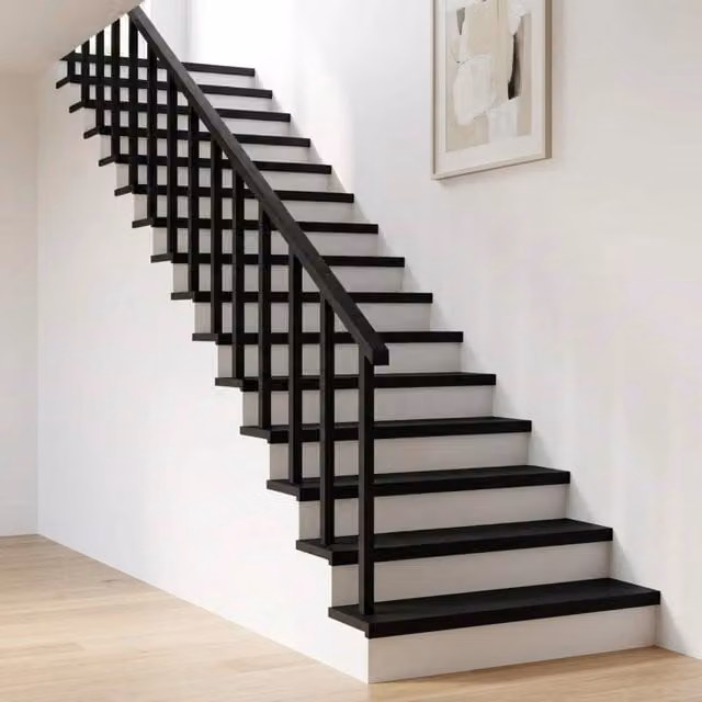 Tappeti per scale 16 pz 90 x 30 x 2 cm Nero 3446468