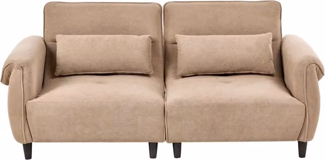 Divano 3 posti Marrone Chiaro Poliestere Rivestimento idrorepellente Soggiorno Stile Moderno