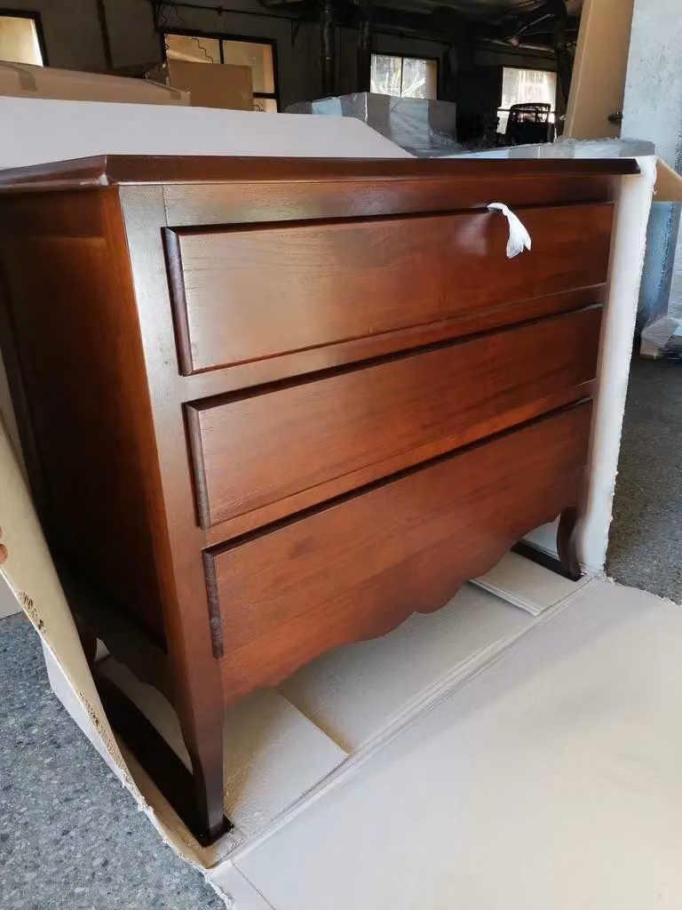 Set da camera da letto Mobili 2G composto da una cassettiera e due comodini in stile arte povera color noce – 1