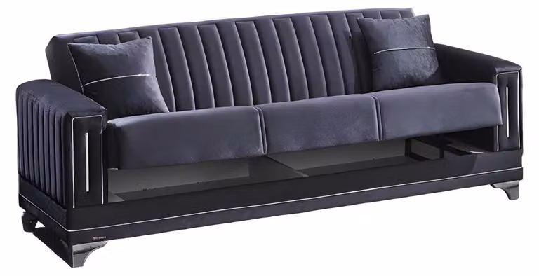 Moderne Sofa 3 Sitzer Wohnzimmer Textil Grau Design Dreisitzer Couch