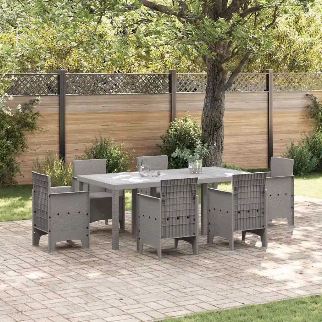 vidaXL Tavolo da giardino rettangolare in polyrattan grigio chiaro L/P/H: 200 x 100 x 73 cm