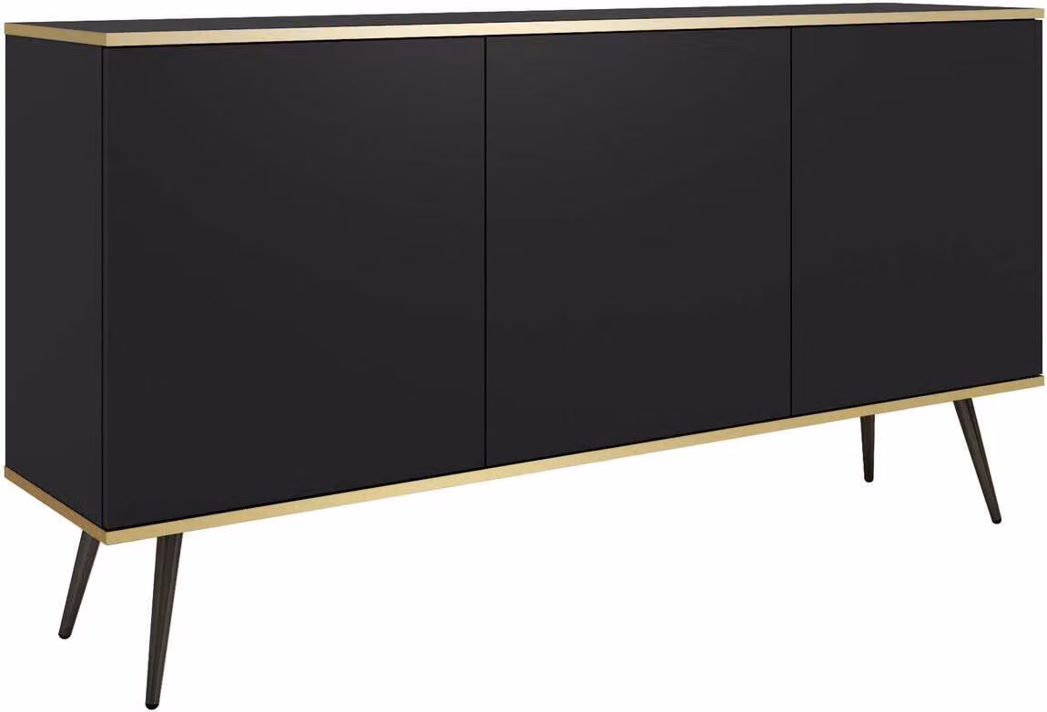 FURNLUX Credenza Oro Black 160cm / Hauptfarbe: Schwarz / Dimensioni: 160 x 39 x 85 cm