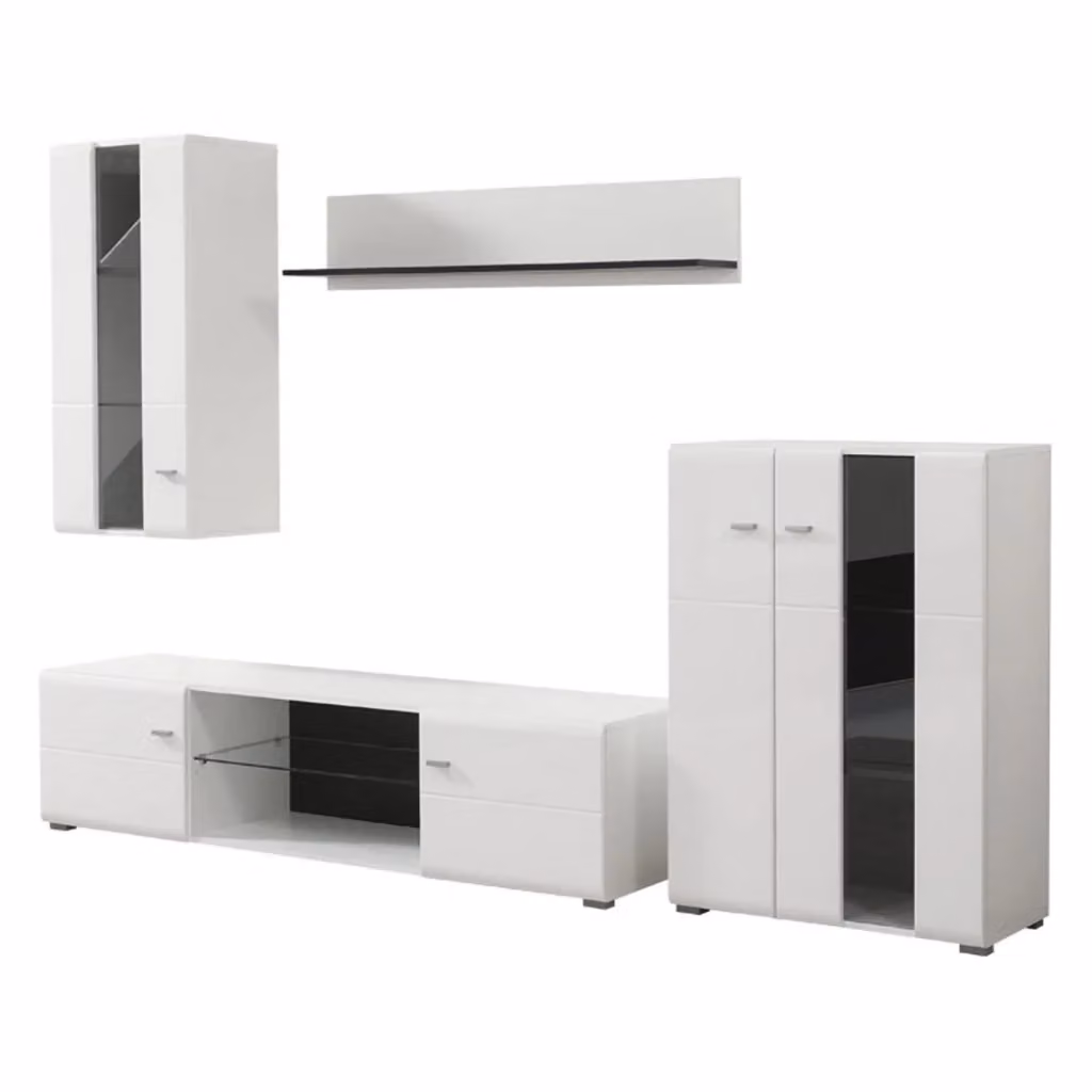 Parete Attrezzata Modulabile per Soggiorno DMORA Ozzero Bianco Opaco L: 264 cm, P: 41.5 cm, H: 182 cm – 2