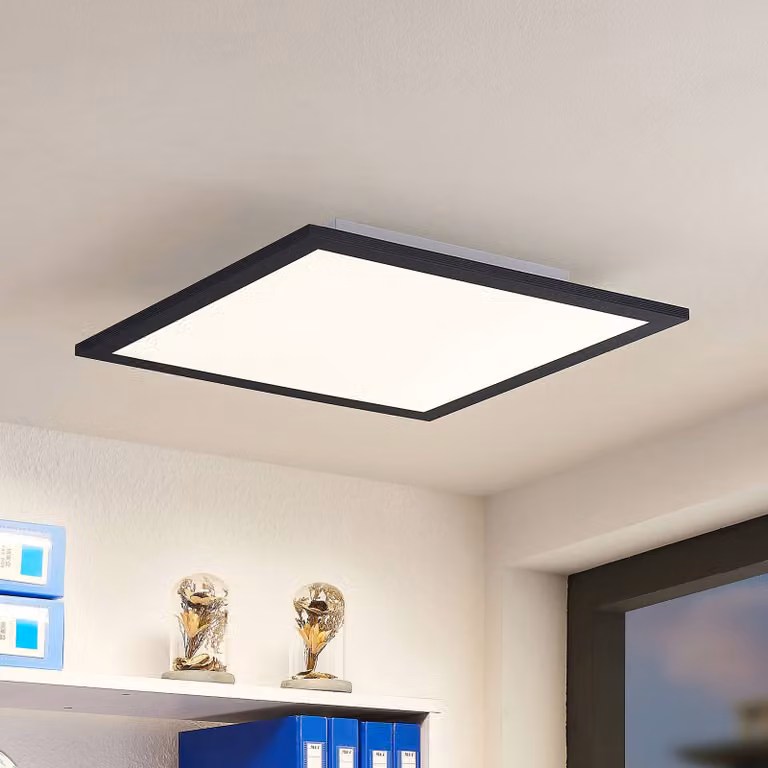 Pannello LED Lindby Nelios, 40 x cm, 4.000K, nero, metallo Nelios, Nero, Cucina, Alluminio, Moderno, Pannello LED