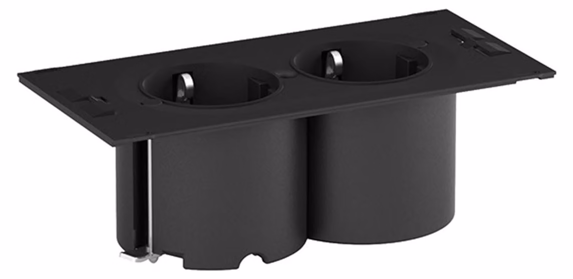 Bachmann DUE - 2 m - 2 prese AC - interno - plastica - nero - 141 mm