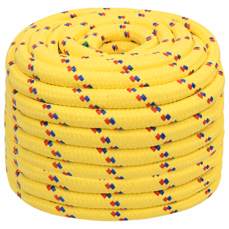 Corda multiuso vidaXL in plastica gialla, diametro 20 mm, lunghezza 25 m, carico massimo 2400 kg