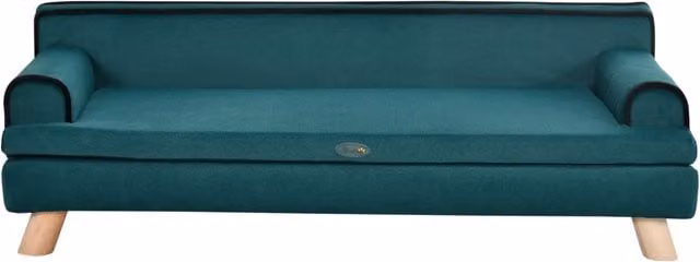 Divanetto per cani e gatti 100 x 62 x 32 cm cuscino sfoderabile grande comfort scandinavo soggiorno in poliestere blu anatra 21_0007355