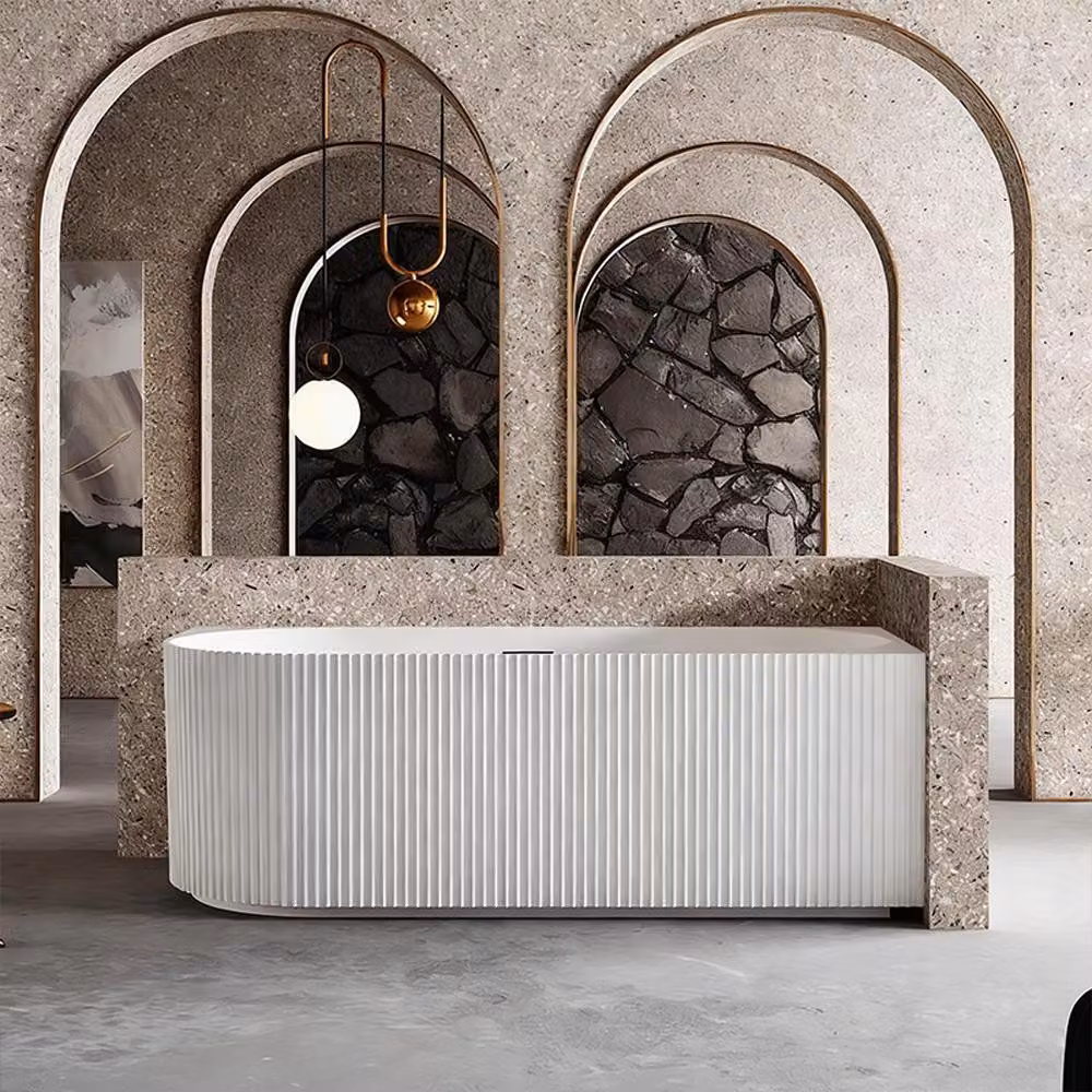 Vasca da bagno, vasca da bagno in acrilico, vasca da bagno indipendente, vasca da bagno a strisce, vasca da bagno a LED, vasca da bagno a parete destra.150*75*58cm/TW-R7683-150/