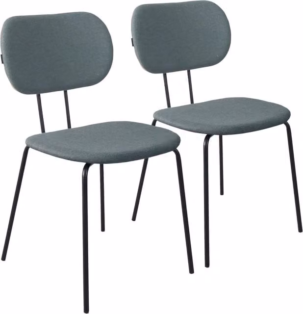 Oviala - Set di 2 sedie di design in acciaio e legno verde scuro