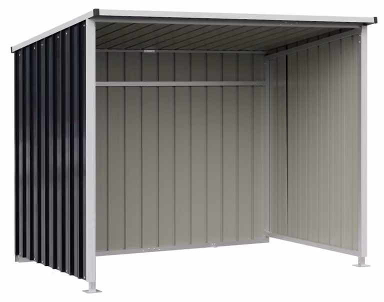 Deposito per attrezzi in metallo COSTWAY, 2,5 m², 204x120x159 cm, capanno da giardino con tetto a falda e ancoraggi a terra, casetta da giardino, deposito per attrezzi per giardino, cortile, terrazza