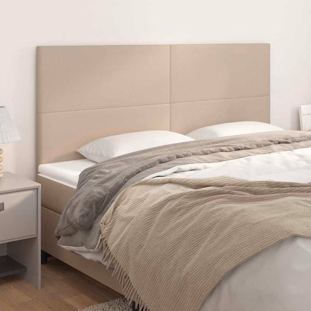 Testiera per letto vidaXL in similpelle color cappuccino, L: 200 cm, H: 118/128 cm, P: 5 cm