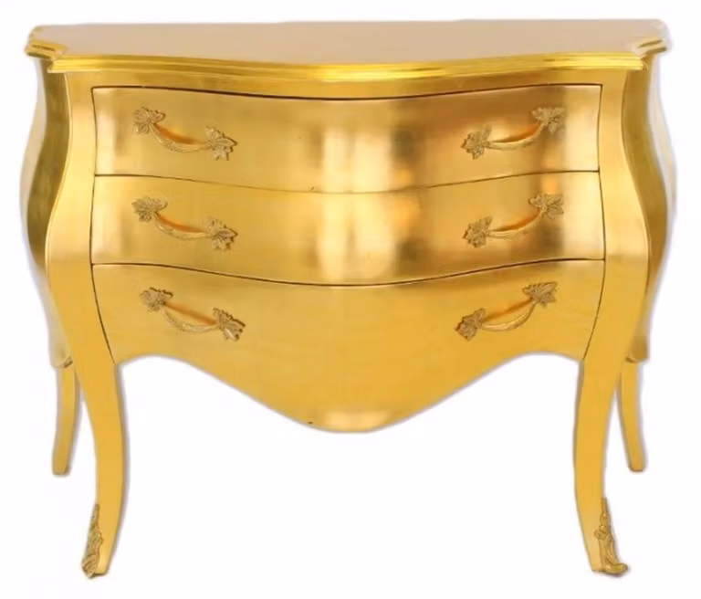 Comò Casa Padrino Barock, dorato, 120 x 50 x 80 cm - Elegante comò in legno massello, in stile barocco antico