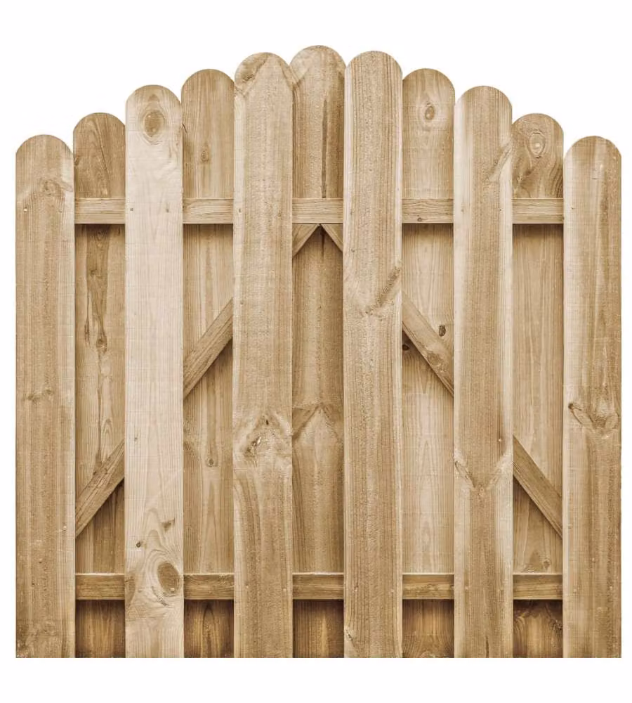 vidaXL Cancello da Giardino in Legno - Marrone - 100x100 cm