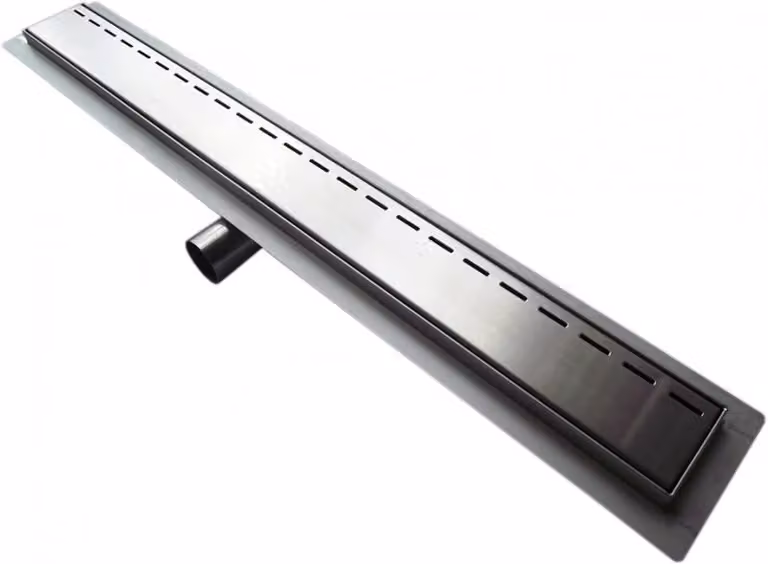 Scarico a pavimento in acciaio inossidabile modello G014 per cabina doccia, completo di griglia di scarico elegante. Lunghezza personalizzabile, lunghezza dello scarico: 800 mm