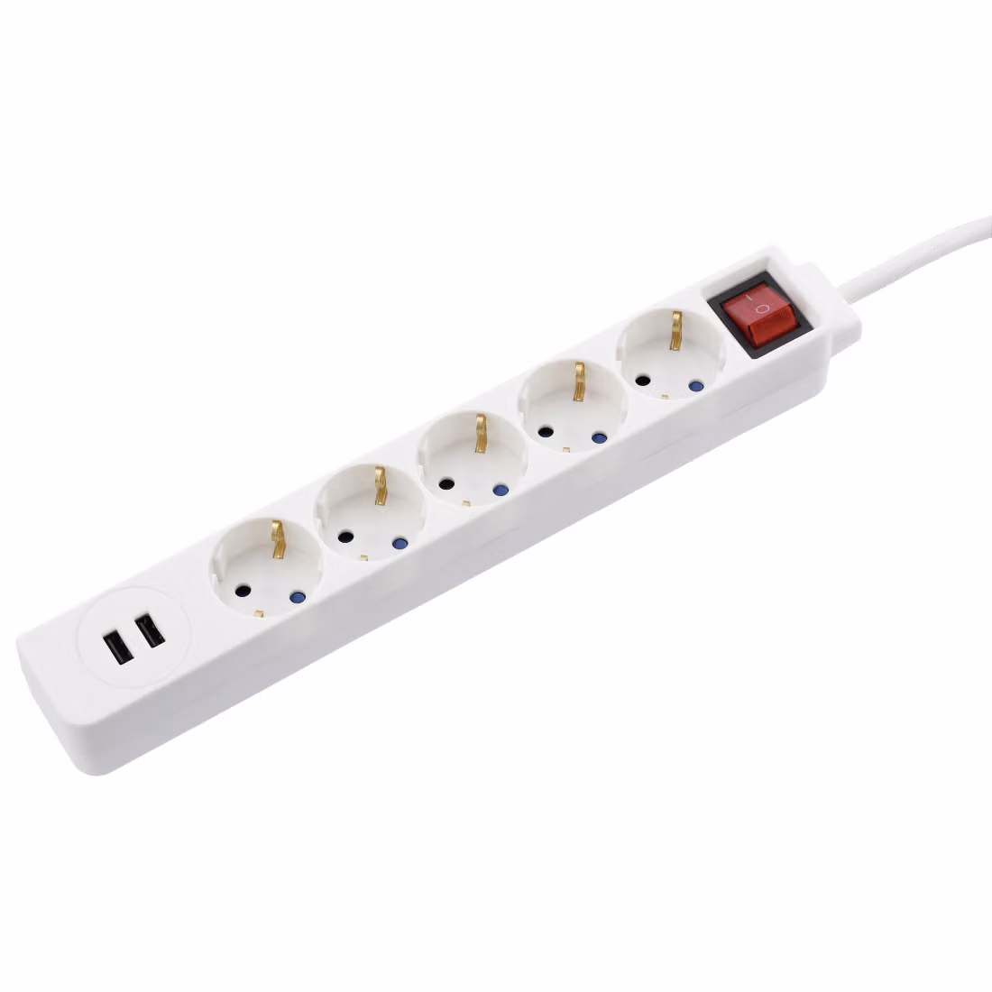 hama 00137350 hama USB 3,4A 5-fach Steckdosenleiste mit Schalter weiß