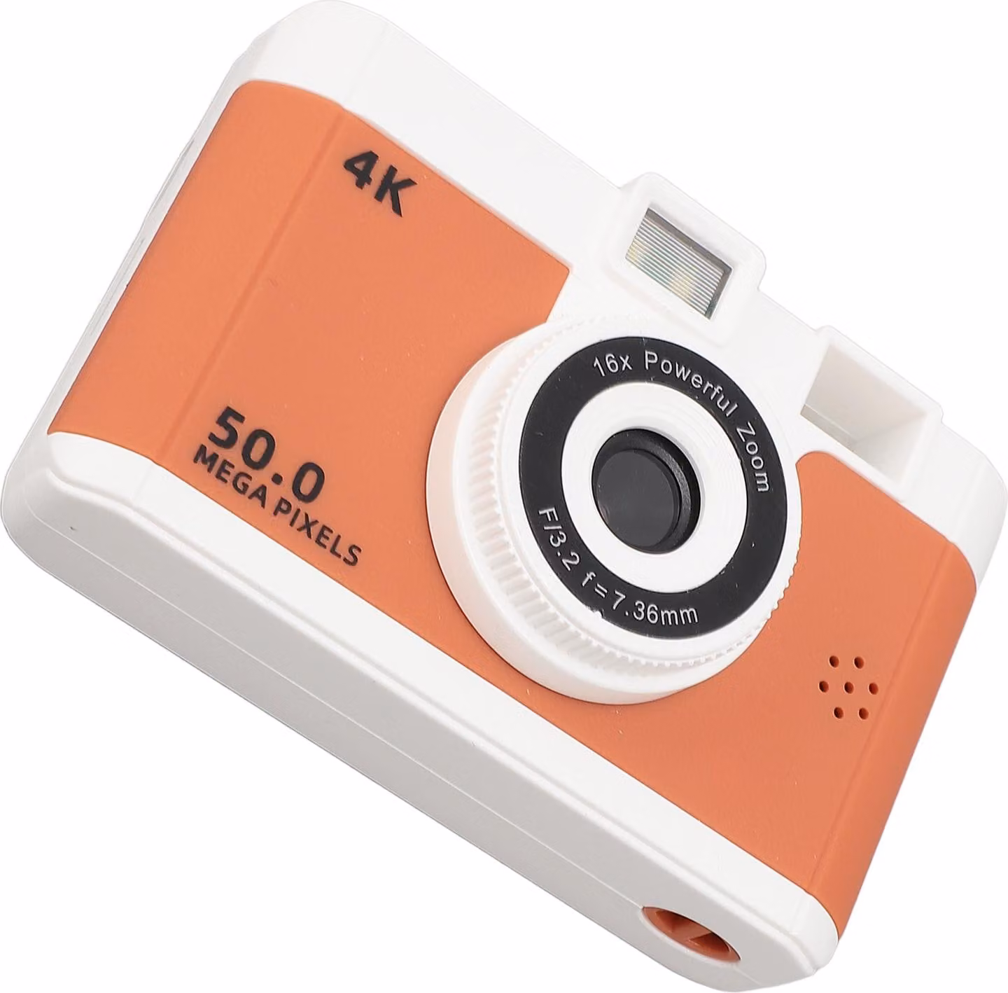 Fotocamera digitale 50 MP 1080P anteriore posteriore doppia fotocamera compatta piccola con zoom 8x schermo da 2,4 pollici batteria da 800 mAh marrone