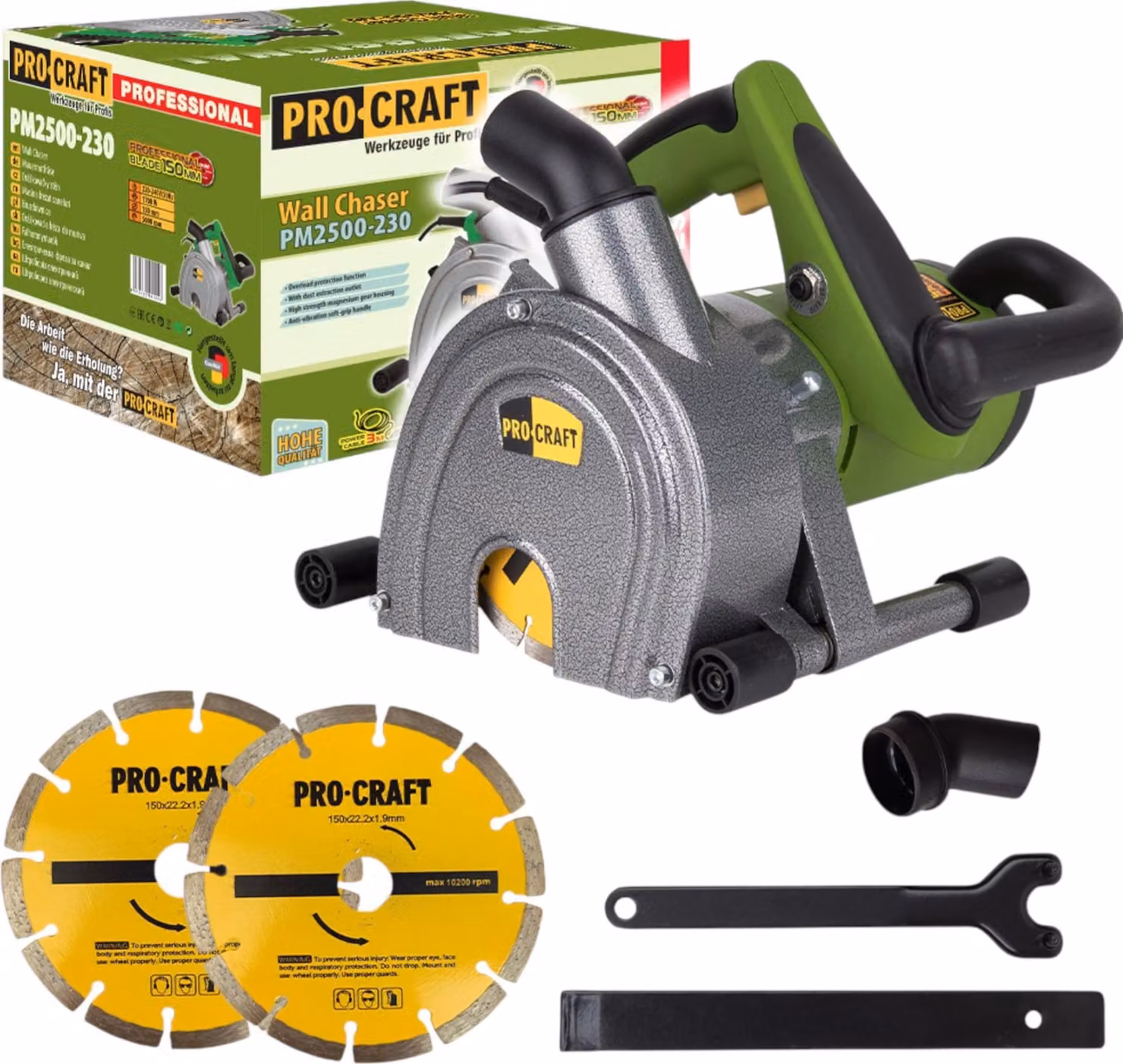 Scalpellatrice Procraft PM2500-230 1700 Watt 45 mm + 2x disco da taglio