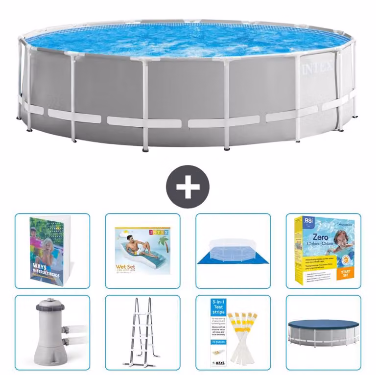 Struttura per piscina a forma di prisma - 457x122 cm - composta da 7 elementi - modello S639