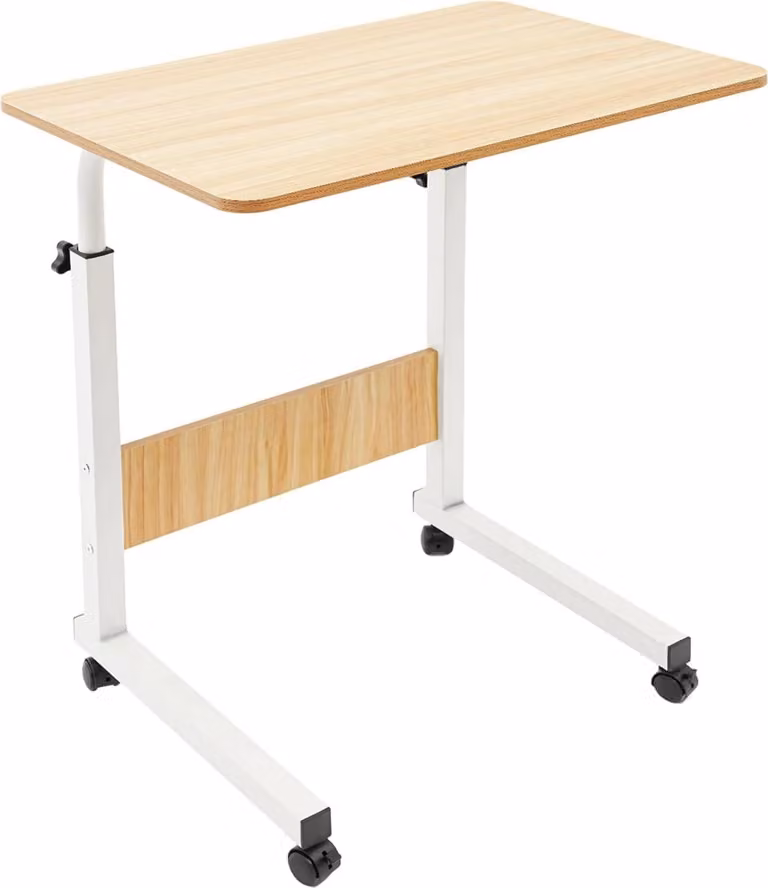Tavolino per laptop - Tavolino su rotelle - Altezza regolabile 70-90 cm - Rettangolare - Per divano e camera da letto - Marrone