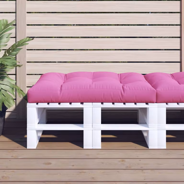 Cuscino per pallet vidaXL rosa in poliestere resistente all'acqua e ai raggi UV L: 120 cm, P: 80 cm, H: 12 cm