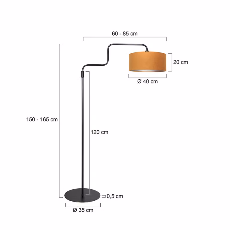 Steinhauer Lampada da terra Bloeba, Nero, Soggiorno / Sala da pranzo, Metallo, Moderno, Lampada da terra