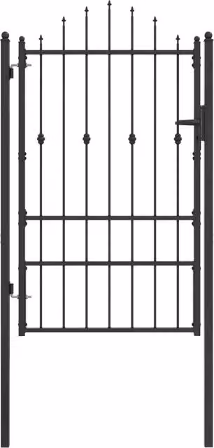 Cancello singolo per recinzione HORST in metallo nero L: 100 cm, H: 150 cm