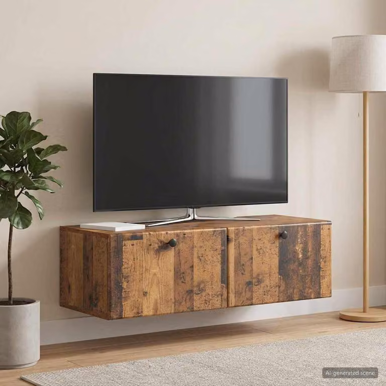 Mobile Porta TV da Muro vidaXL in Legno Antico Marrone L 98 cm x P 41 cm x H 30 cm