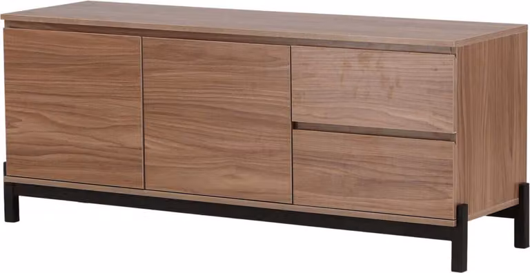 FURNLUX Credenza Corpus Noce E Nero 138cm / Hauptfarbe: Braun / Dimensioni: 138 x 40 x 56 cm