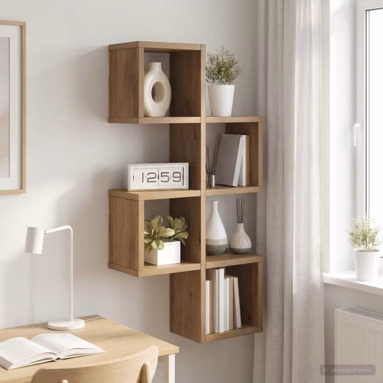 vidaXL Scaffale da parete A parete Rovere Artigianale 39 x 15 x 76 cm