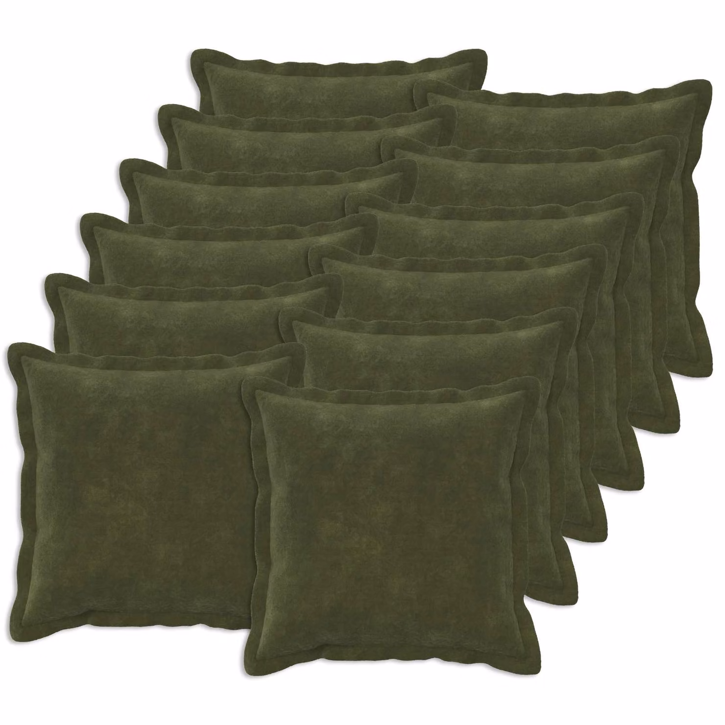 Set di 12 federe vidaXL HOUTEN verdi in microfibra, L 50 cm x P 50 cm