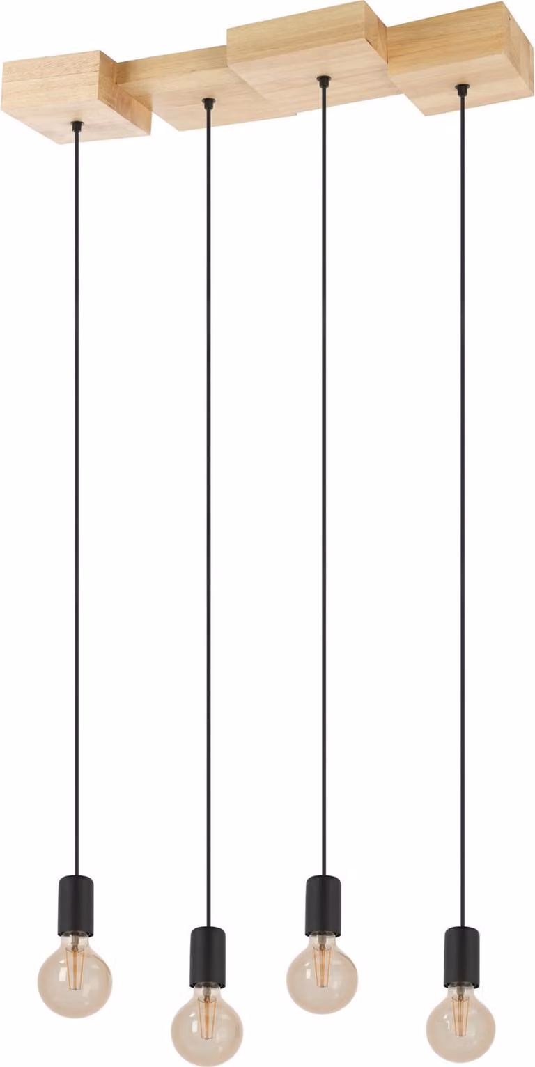 Eglo 43799 HALKIN E27 lampada a sospensione a 4 vie 720x250mm Marrone Nero