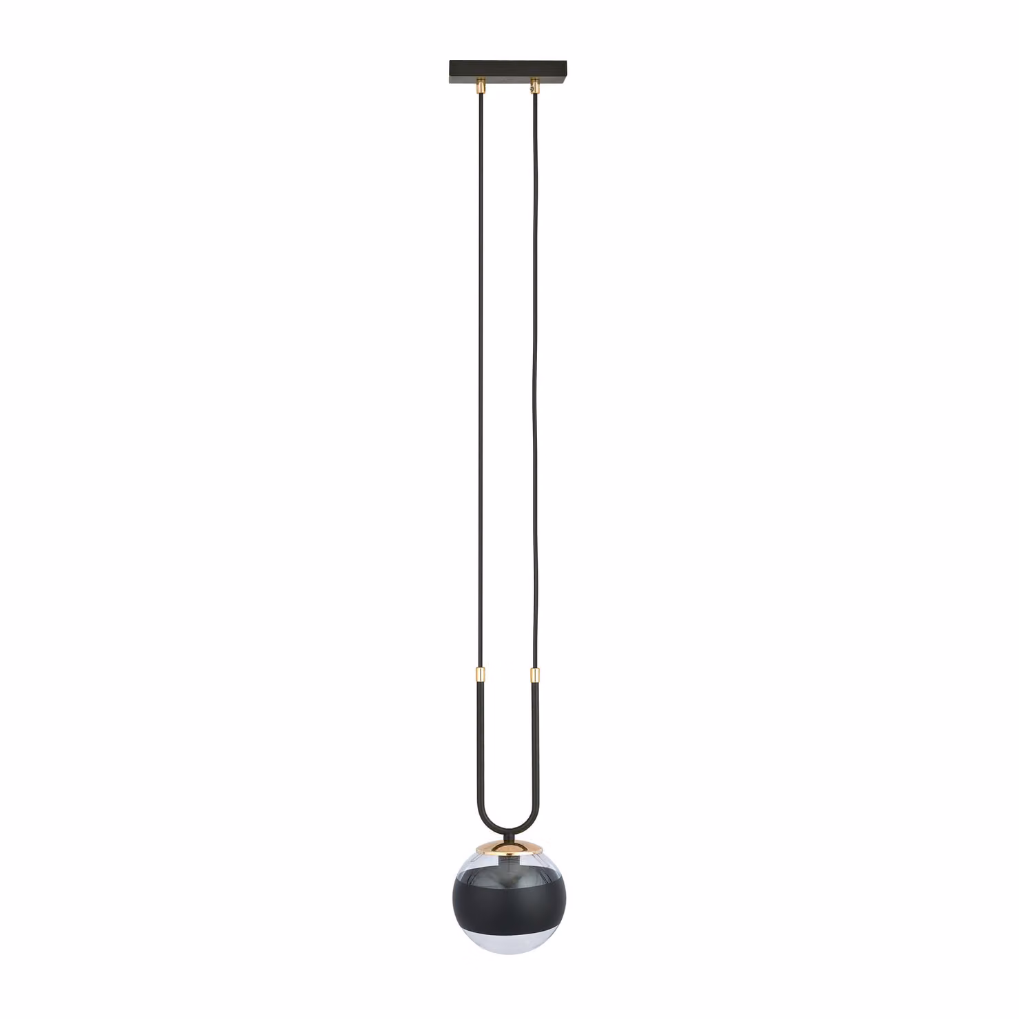 Lampada a sospensione Emibig 1xE14 40W GLAM 1 NERO/RIGHE 1113/1