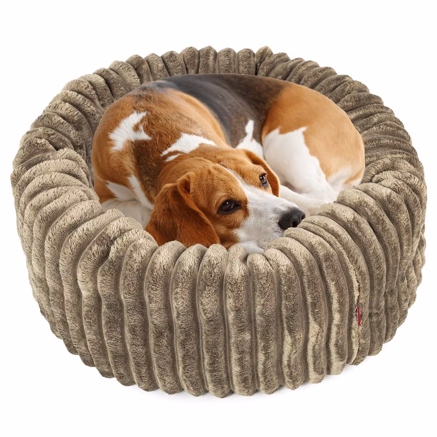 BOUTIQUE ZOO Ciambella per cani M 54 cm verde oliva | Cuccia rotonda per cani con cuscino rimovibile | lavabile e robusta