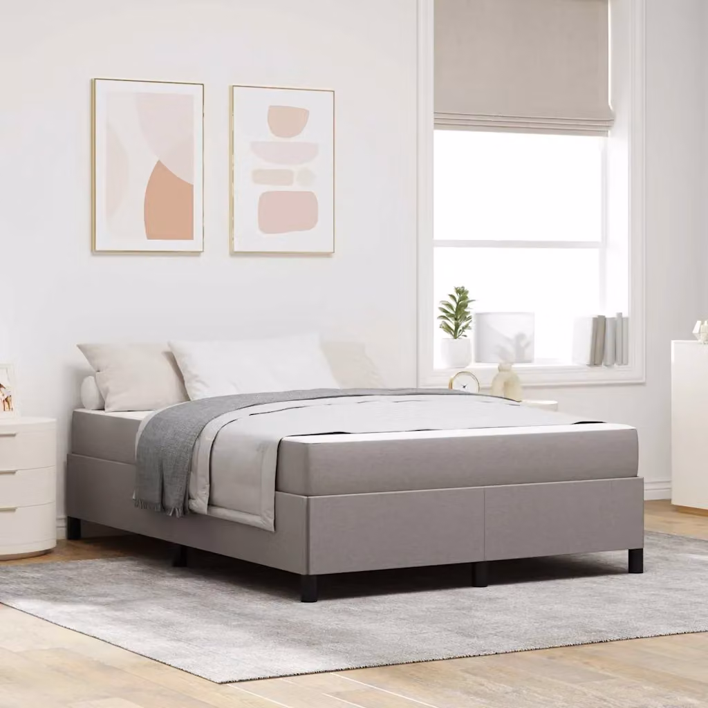 Letto a molle Talpa vidaXL in tessuto beige o grigio, L: 160 cm, P: 200 cm – 1