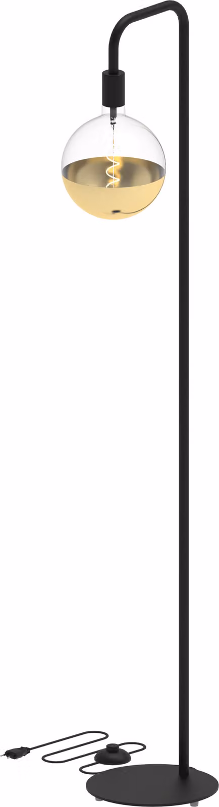Lampada da terra Calex U-Line, altezza 155 cm, attacco E27, senza lampadina, stile industriale, nero